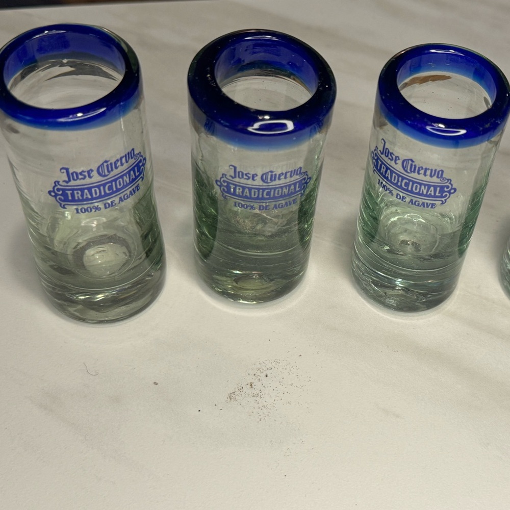 SET OF 5 -Vintage Jose Cuervo, traditional tequila shotglass